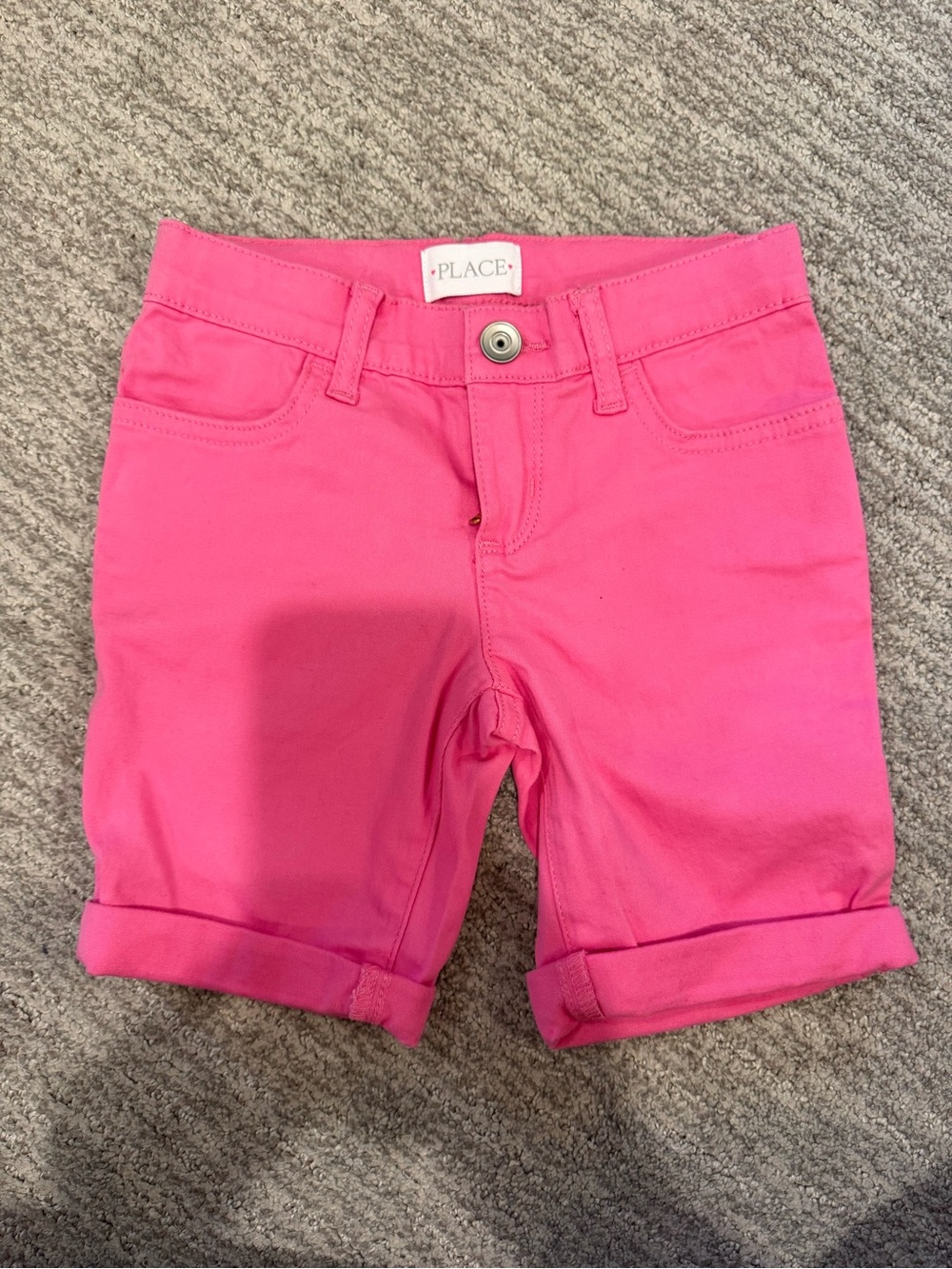 Place Bright Pink Girls' Rolled-Hem Shorts